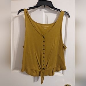 American Eagle Mustard Yellow Crop Tank